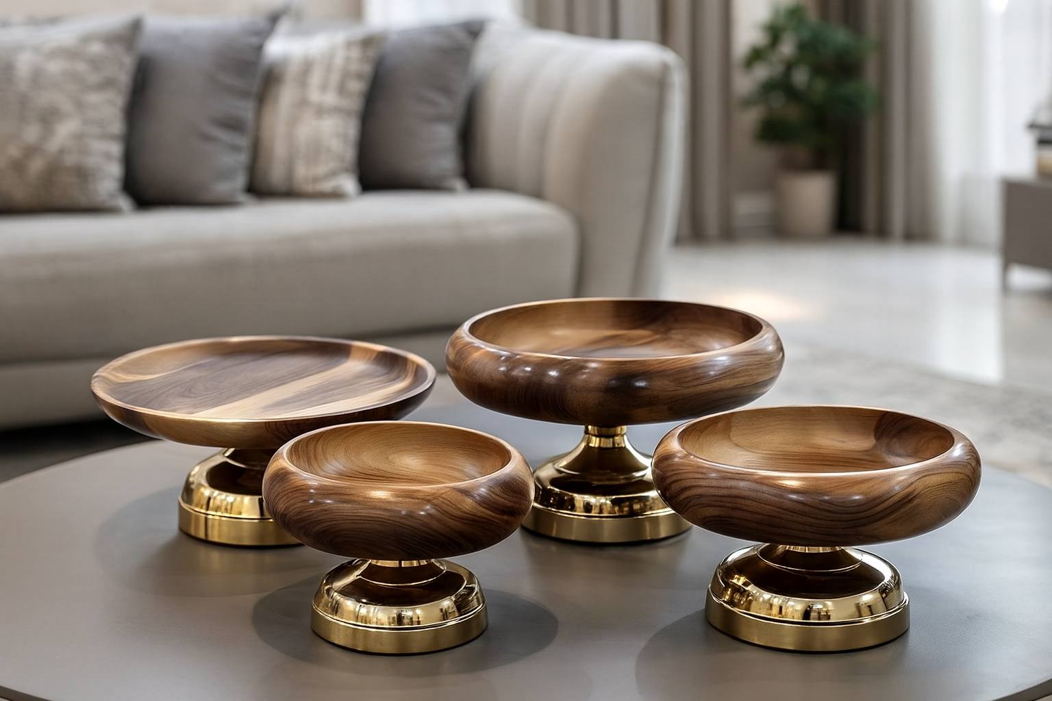 ست ۴ پارچه چوب گردو سوپر براق