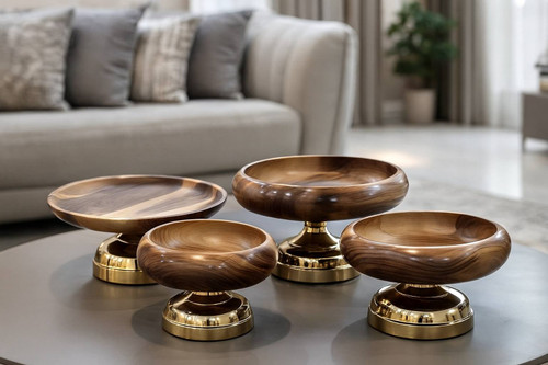 ست ۴ پارچه چوب گردو سوپر براق